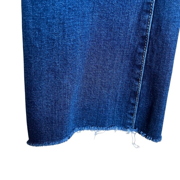 Dear John Women’s Sz 26 Jaxtyn Bootcut Jeans Mid Rise Raw Hem Dark Wash Stretch - Picture 4 of 9